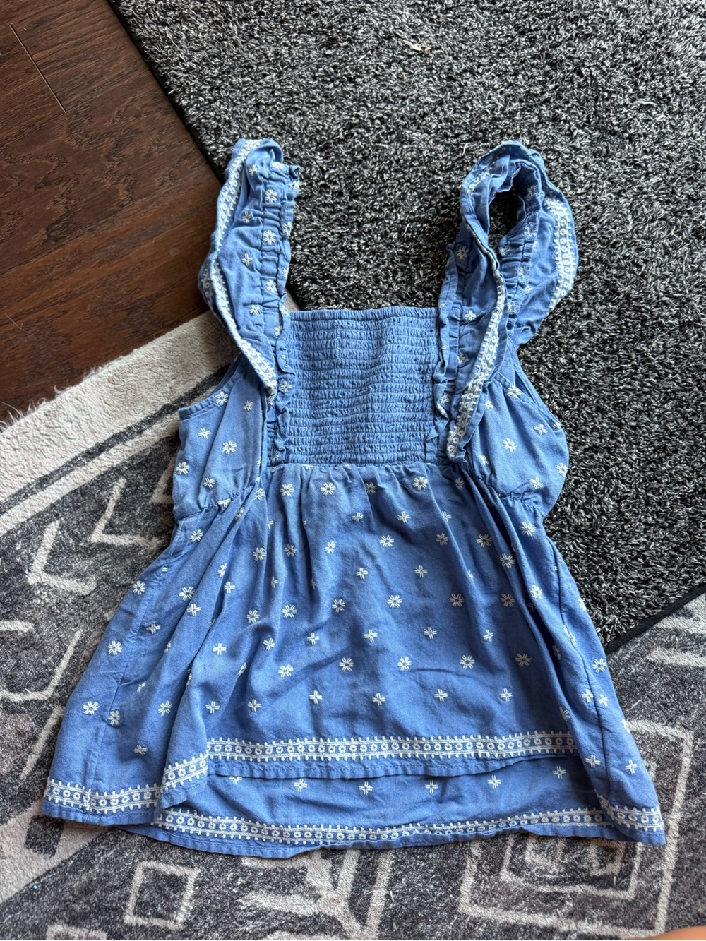 Old Navy Blue Floral Ruffle Strap Sundress